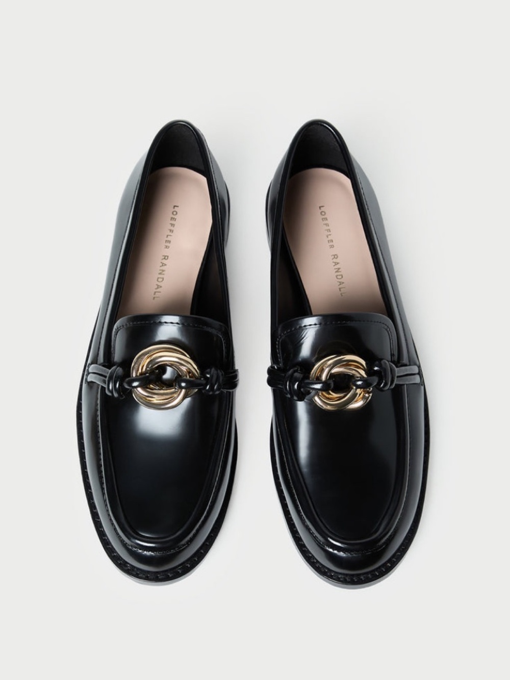 New Loeffler Randall Roma Black Leather Loafer Sz 11.5